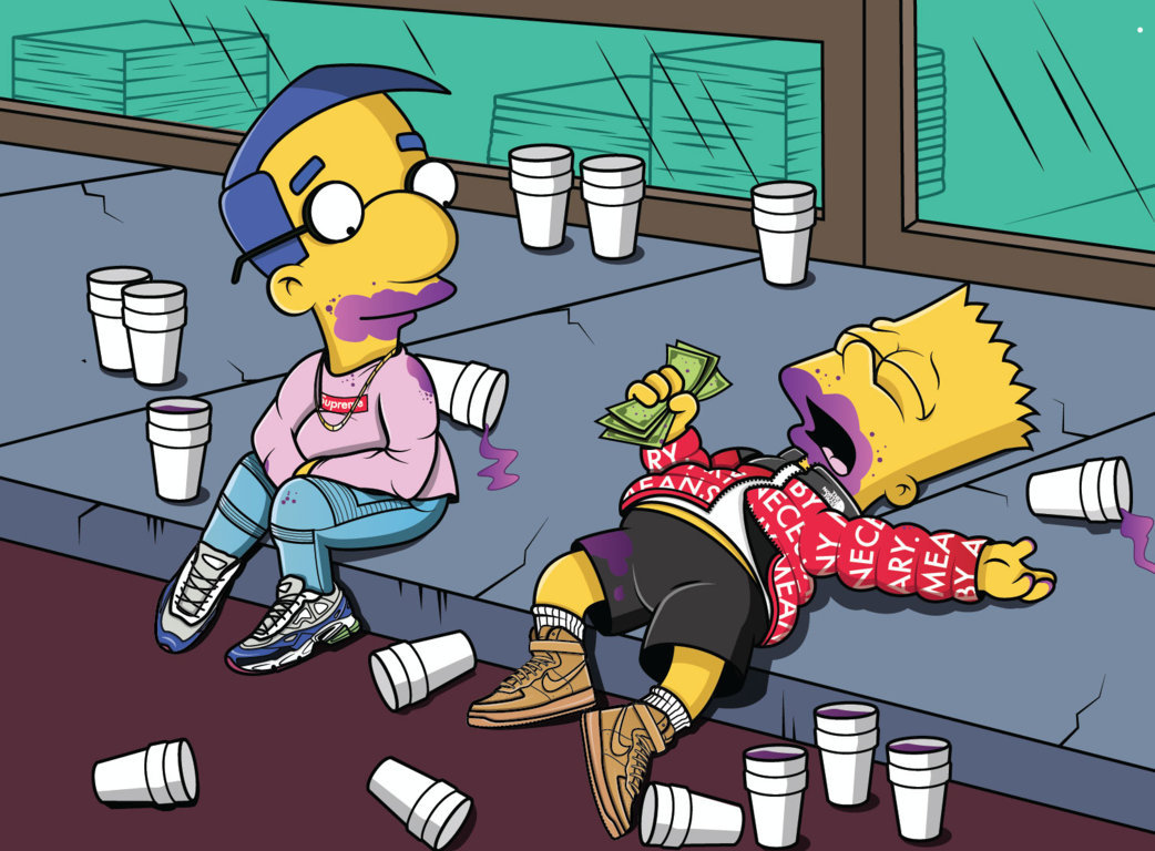 The Simpsons Get Illustrated Wearing BAPE, SUPREME and Jordan Brand