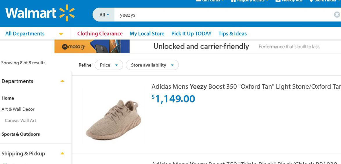 yeezys at walmart