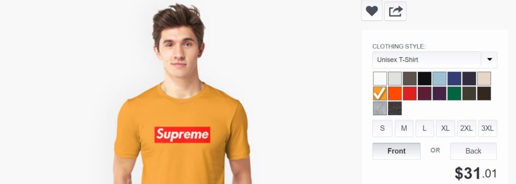 fake supreme clothing for sale