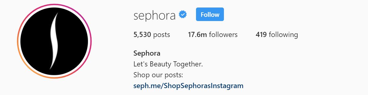 Sephora - Most Popular Makeup Brand Instagram Accounts with the Most Followers