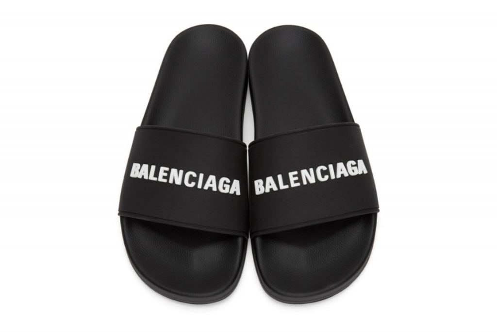 Balenciaga Logo Two-Tone Pool Slides