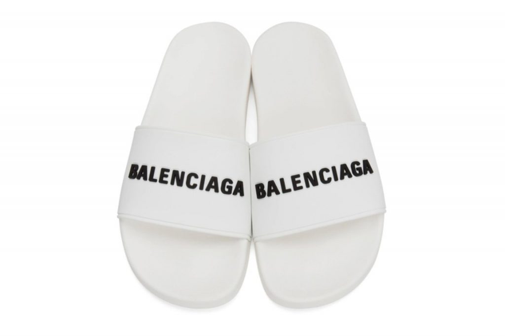 Balenciaga Logo Two-Tone Pool Slides (2)
