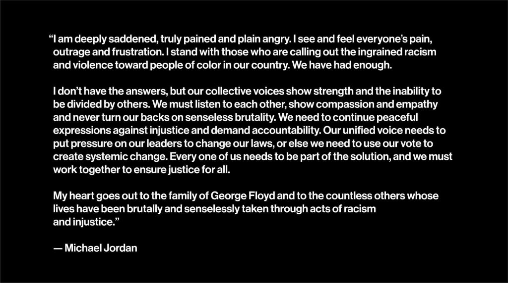 Michael Jordan George Floyd Statement