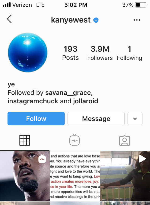 Kanye West reactivates Instagram