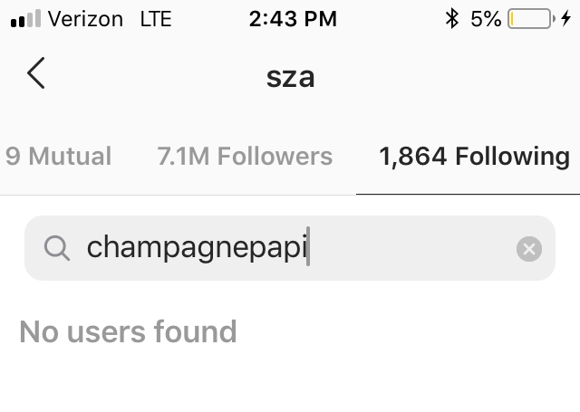 SZA Unfollows Drake