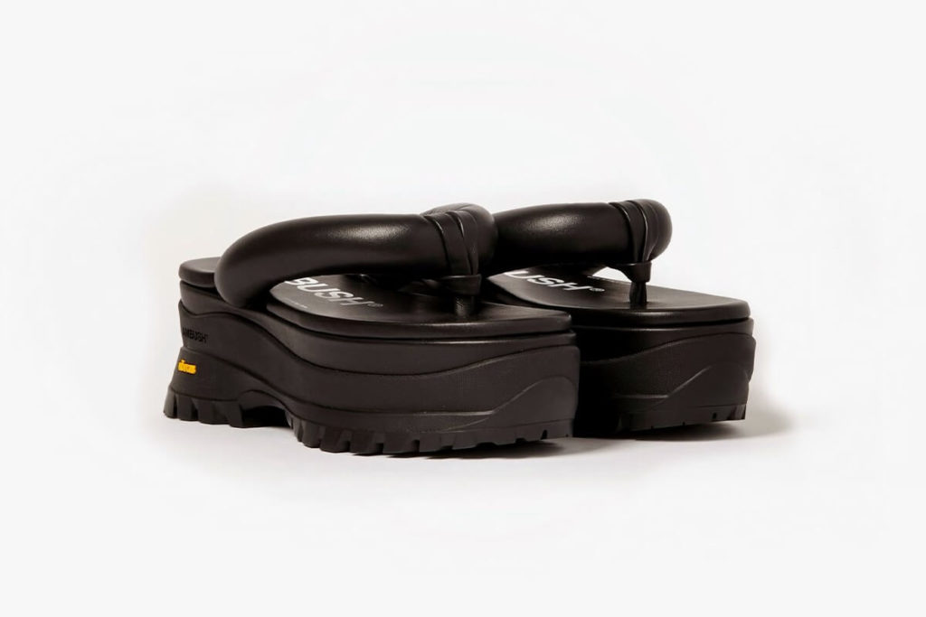 AMBUSH Black Leather GETA SANDALS (2)