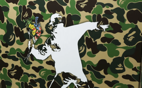 BAPE x Banksy Flower Bomber Figurine – aGOODoutfit