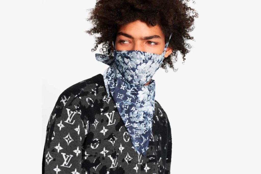 Louis Vuitton Bandana and Mask Set