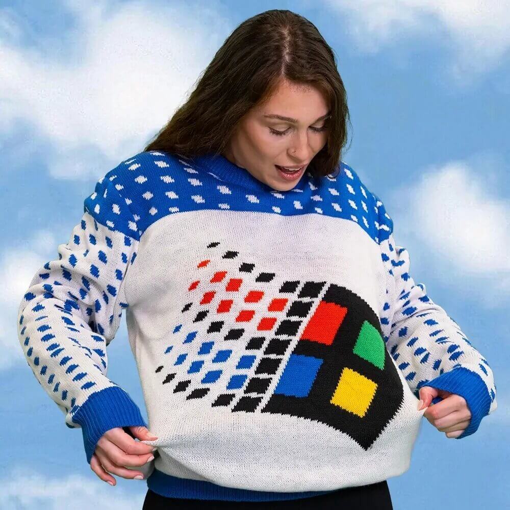 Microsoft Ugly Christmas Sweater Windows 95.