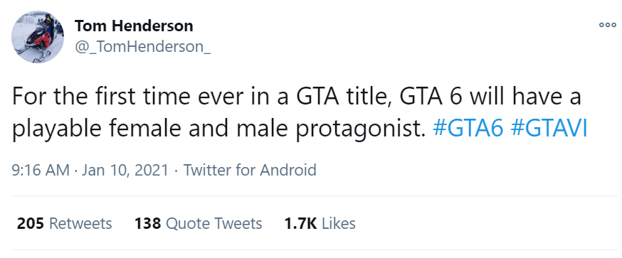 Grand Theft Auto VI Female Protagonist