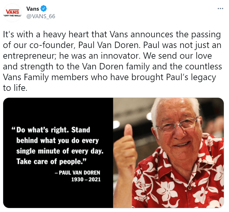 Vans Founder Dies
