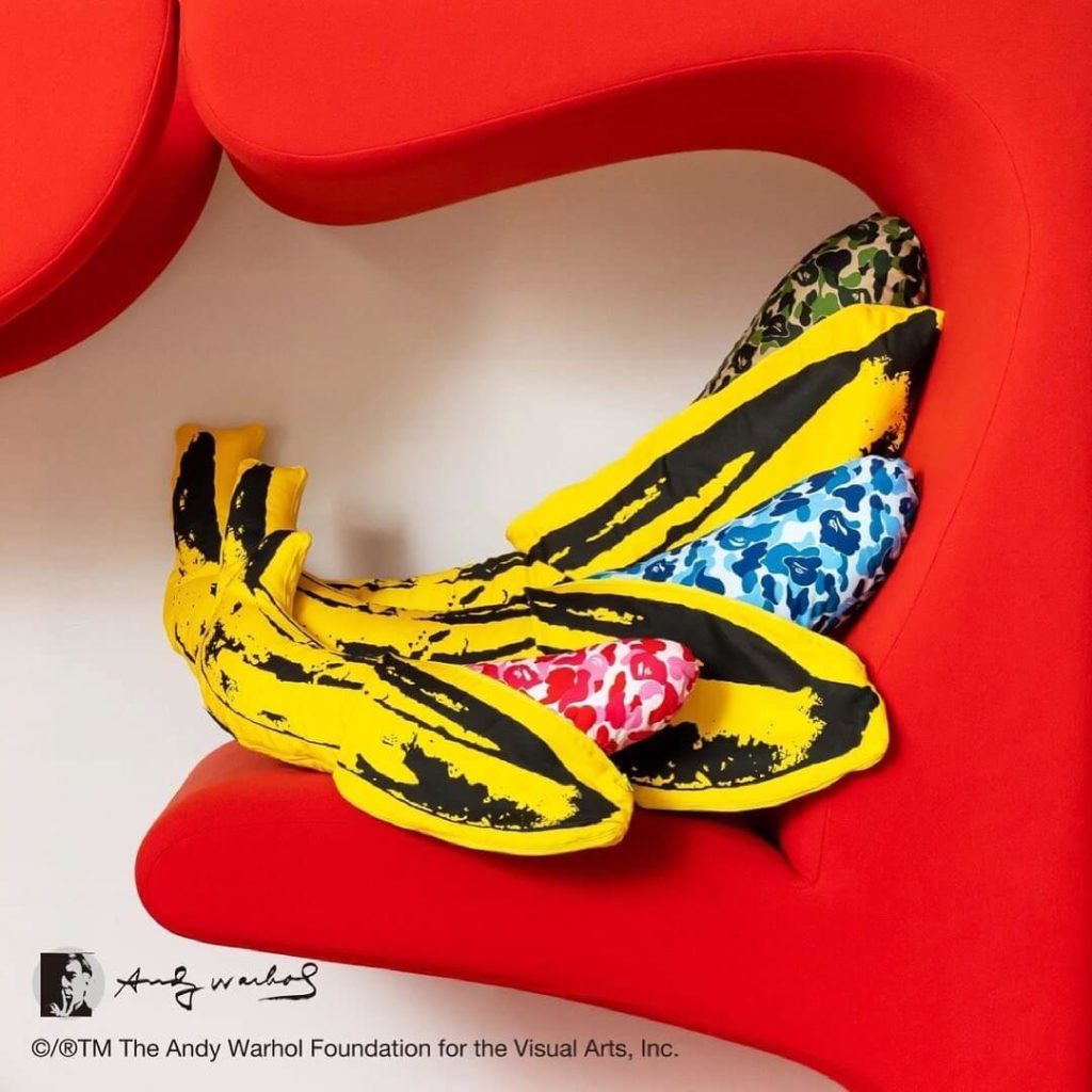 BAPE Andy Warhol banana cushion