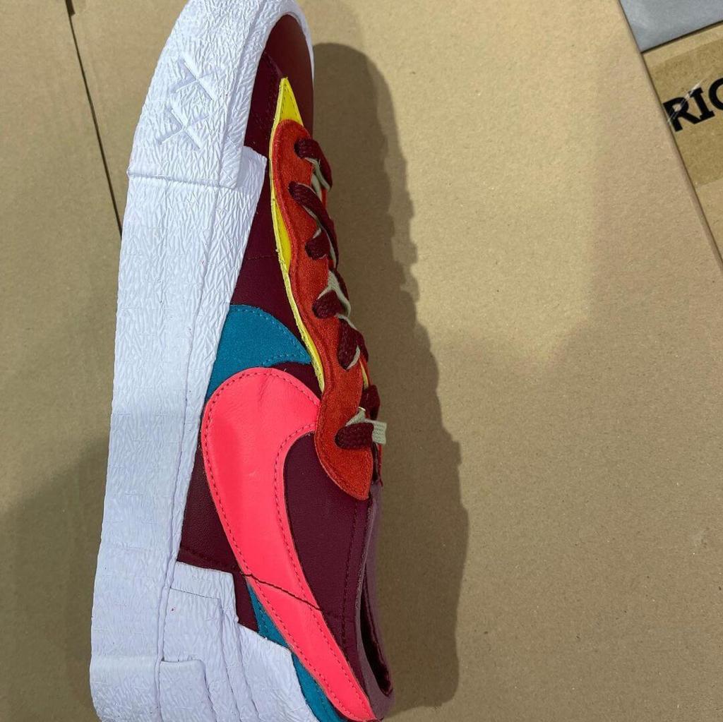 KAWS sacai Nike Blazer Low Aqua Burgundy