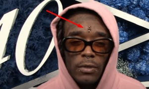 Lil Uzi Vert Pink Forehead Diamond Ripped Out