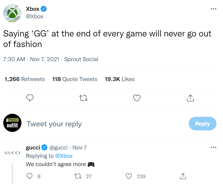 Gucci Xbox Twitter