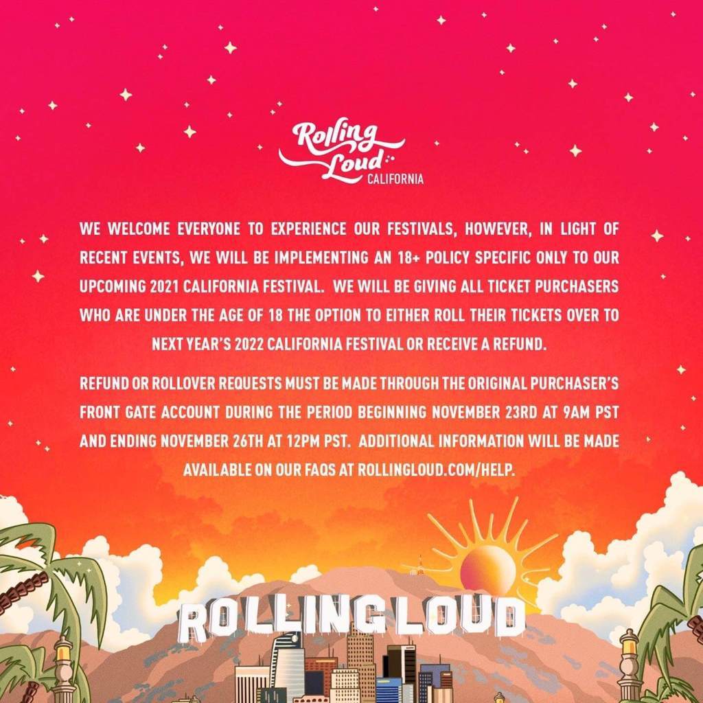 Rolling Loud California 2021 to Implement Age Limit After Astroworld