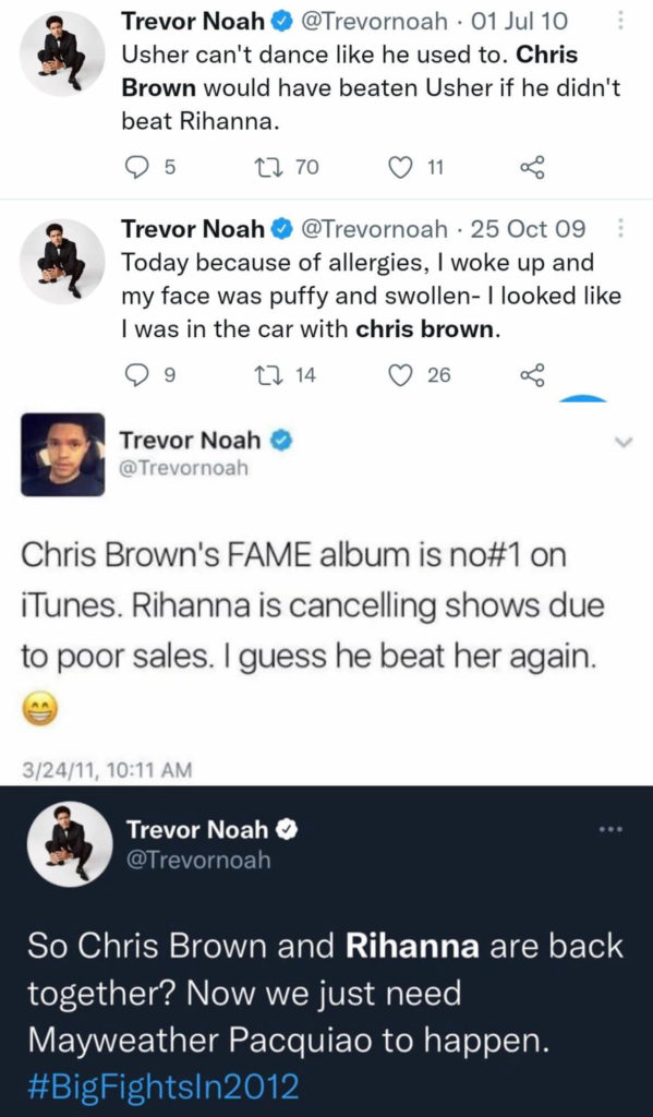 Trevor Noah Chris Brown tweets