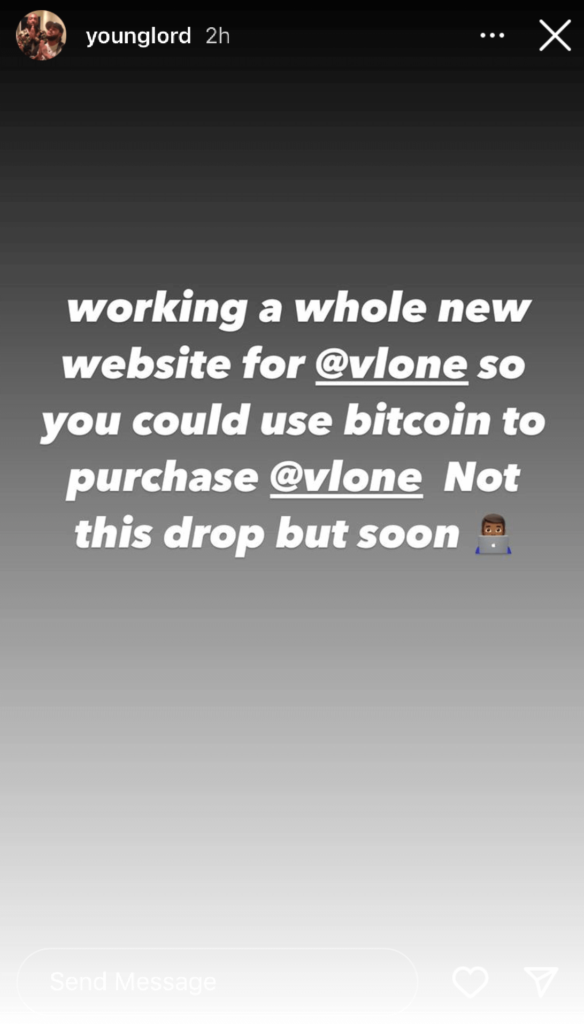 VLONE Website Bitcoin