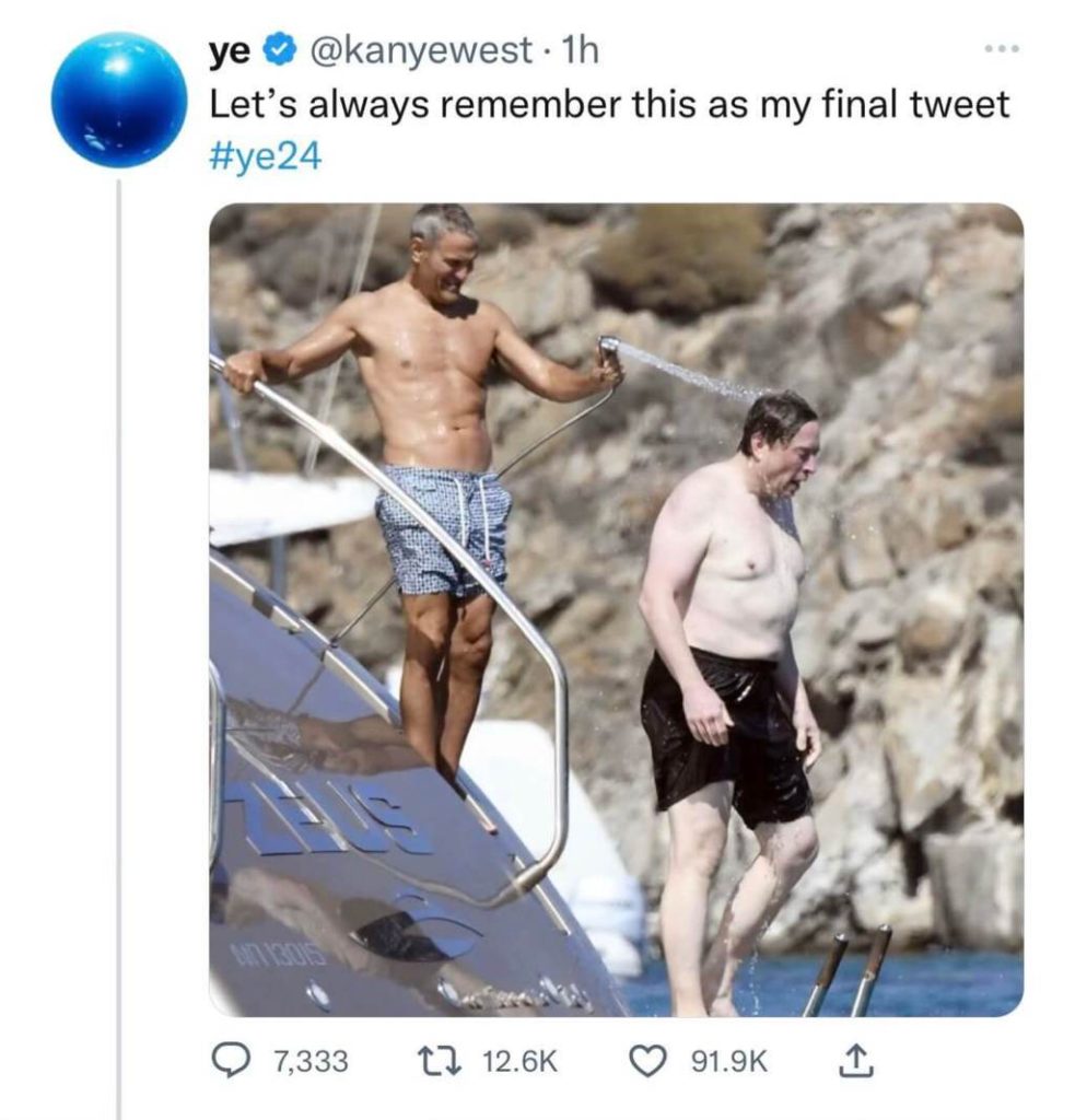 Ye Kanye West last tweet