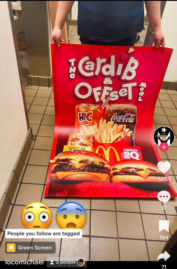 Cardi B Offset McDonald's Meal