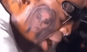 Dennis rodman girlfriend face tattoo